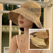 帽子 レディース 麦わら帽子 草編み帽子 日よけ帽子 ストローハット 日焼け防止 紫外線カット 通気性