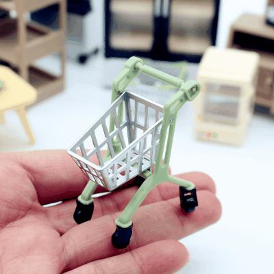 ドールハウス用 ミニチュア道具 フィギュア ぬい撮 撮影 微風景 アクリル ショッピングカート 模型 造景