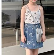 韓国風  ハーフスカート  INS 可愛い  子供服  スカート   2024夏新品  カウボーイ    90-150