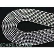 【丸ビーズ】ヘマタイト(シルバーメッキ) 3mm