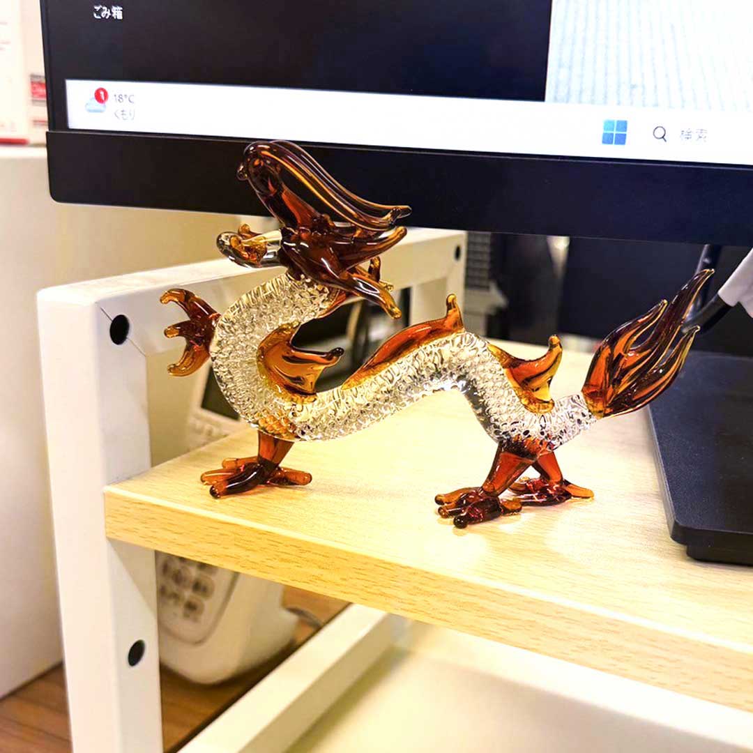 tittot 琉園 クリスタルガラス 龍 ドラゴン オブジェ 置物