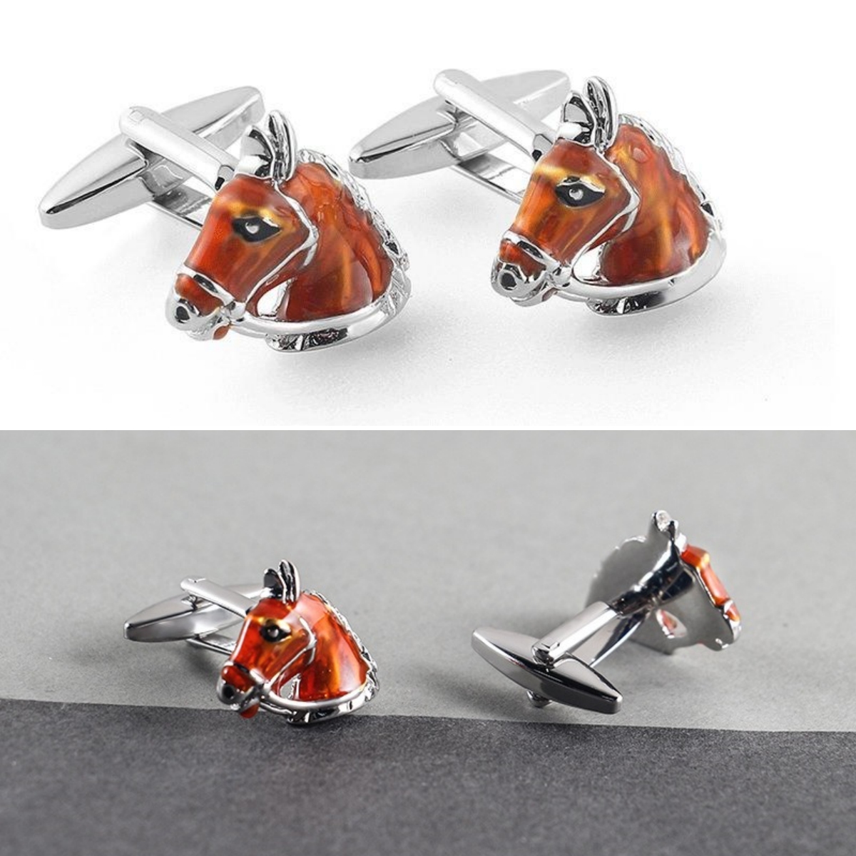 馬  カフス  カフスボタン   高級 カフリンクス   メンズ ファッション  アクセサリー   馬アクセサリー