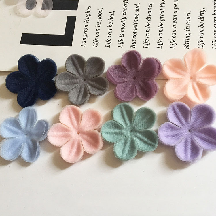 オーガンジー フラワー モチーフ チャーム ハンドメイド 問屋 アクセサリーパーツ 髪飾り ヘアピン 手作り
