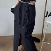 スカート ハイウェスト ワークスカート ワークウェア スリット レディース