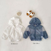 全2色[66-110cm]  女の子男の子 フードジャケット アウター 虫よけ 紫外線対策 日焼け止め キッズ 子供服
