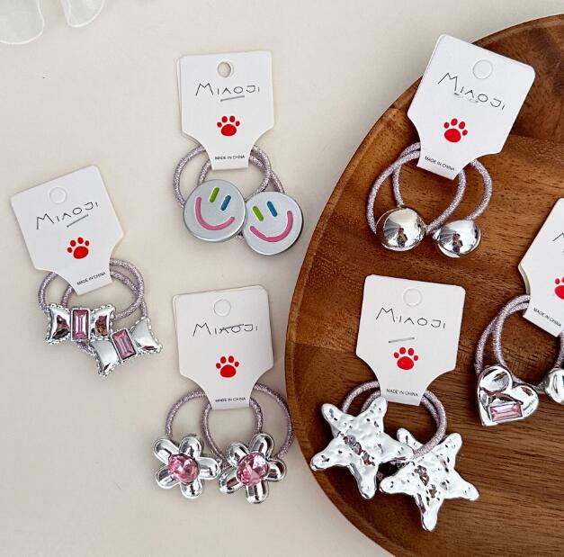 2024新作☆ヘアゴム☆ヘアアクセサリー☆韓国風☆髪飾り☆シルバー  