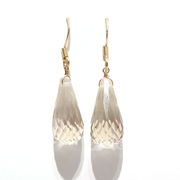 ピアス　シトリン　ドロップカット　フック型　ステンレス　ゴールド　日本製　パワーストーン　天然石