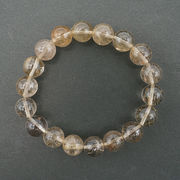 山梨ゴールドルチルクォーツ 10.5mm ブレスレット 山梨県産 【 一点物】 Yamanashi Silver Rutile Quartz