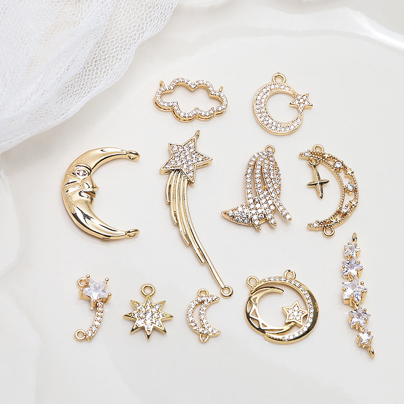 コネクター アクセサリーパーツ ジルコニア メタルチャーム ピアス ネックレス チャーム ハンドメイド 素材