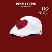 ハンチング　帽子　レディース　韓国ファッション　デザイン　ハート