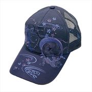 刺繍メッシュキャップ モノトーン風神雷神 ネイビー　帽子/和柄/夏/日除け