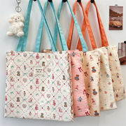 ★全9色★　カラフルハンドルトートバッグ　エコバッグ　帆布バッグ　韓国ファッション