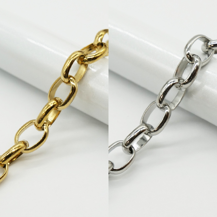 【切り売り/約1m】【#165 甲丸あずき 4.8mm幅】 ステンレス304 チェーン 金属アレルギー対応