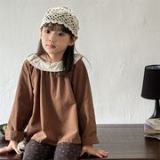 子供服　80~130cm　キッズブラウス　シャツ　長袖　韓国キッズ服