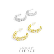 ▼MAGGIO▼【煌びやかなストーンが輝く】ジルコニアストーンC型フープピアス