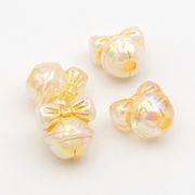 トレンドパーツ/リボン×鈴/猫雑貨/猫パーツ/アクリルビーズ/最安値＆営業日当日出荷保証