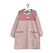 【即納】先染格子カッポー　レディースエプロン 保育士 介護士