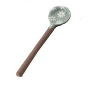 小花陶スプーン　　縁起物/キッチン/焼物/スプーン/日本製