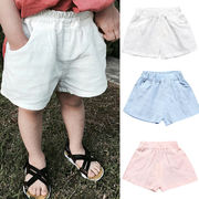 韓国供服新しい夏服子供服の綿のしわのある糸カジュアルな薄いショーツベビーパンツ