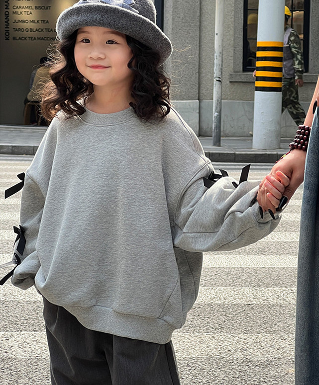 2025年秋新作 スウェット 子供服 女の子 プルオーバー サイド
