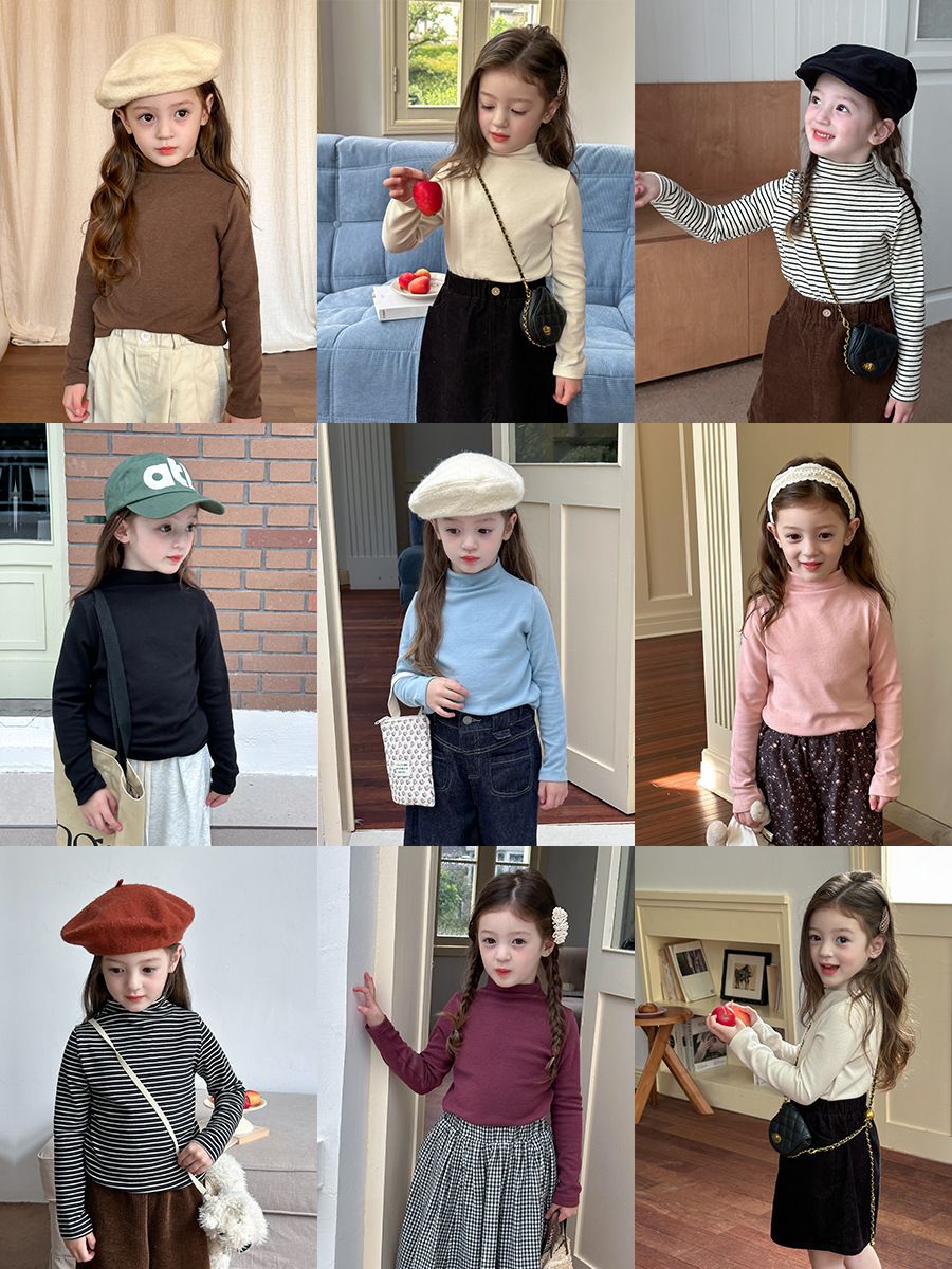 2024新品　子供服　キッズ　Tシャツ　 トップス　インナー　 90-160cm   8色