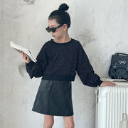 ジュニア服　キッズトレーナー　120~170cm　キラキラビジュートップス　韓国キッズ服