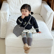 子供服　キッズセーター　73~120cm　猫顔ニットトップス　韓国キッズ服