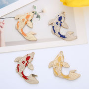 メタルチャーム 金属チャーム 鯉 魚 コイ ピアスチャーム アクセサリーパーツ ハンドメイド 手芸材料 DIY