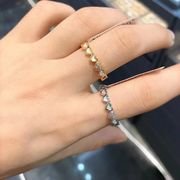 ビジュー付きハートリング　指輪　アクセサリー　韓国ファッション