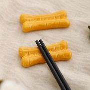 箸置き 揚げパン 筆置き 陶磁器 かわいい 置物 箸休 陶器テーブル 小物 卓上飾り物