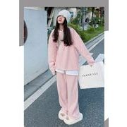 ★2024秋冬子供服★カジュアル系 ゆったり トレーナー & パンツ 2点セット 韓国風子供服 防寒 温かい