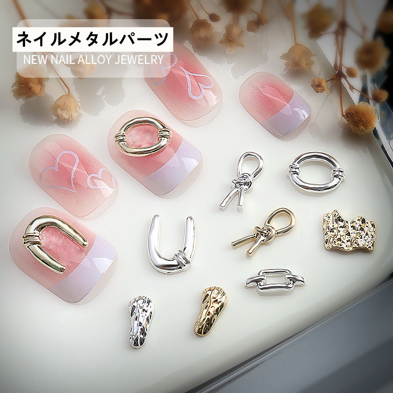 ネイルパーツ メタルパーツ スタッズ ゴールド シルバー ジェルネイル フレーム ホースシュー カーブ付き