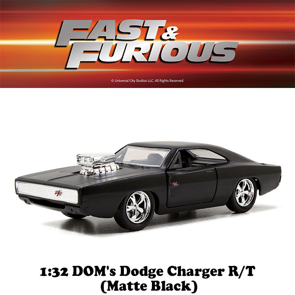 JADATOYS 1:32 ワイルドスピードダイキャストカー DOM's Dodge Charger R/T  Matte Black