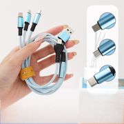 激安 iPhoneケーブル 急速充電Type-C ケーブル Micro USB ケーブル  充電コード 3in1 充電ケーブル  1.2m