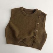 【2024秋新作】韓国風子供服 ベビー服 キッズ 男女兼用 お出かけ ベスト ニット 重ね着でき