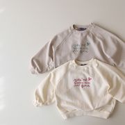 HUAIHB☆2025春新作 英字プリントハート柄ラウンドネックパーカー