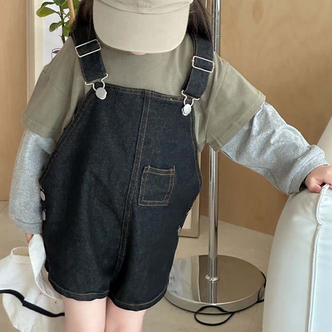 セットアップ サスペンダー オーバーオール フリル シャツ 韓国 2024春新作】韓国風子供服 ベビー服 キッズ 男女兼用 デニム