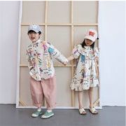 2025 新作 春夏　シャツ　子供服　キッズ服　男女　トップス　韓国子供服 ワンピース姉弟服