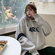 【秋服】韓国風レディース服　春秋　カジュアル　体型カバー　パーカー