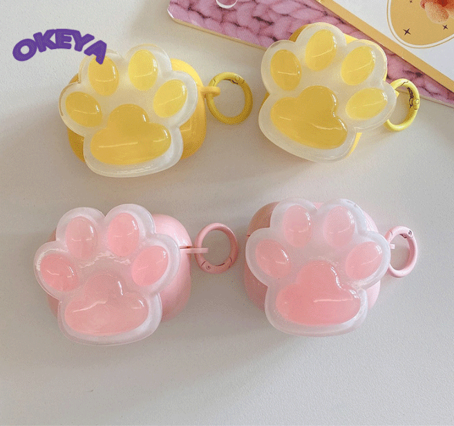 2025年新作 ブルーツゥースイヤホンカバー Airpodspro2カバー Airpods用保護ケース 夜光 猫の手 可愛い