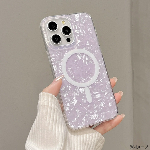 iPhone 16 Plus用】キラキラシェルケース キラキラ かわいい