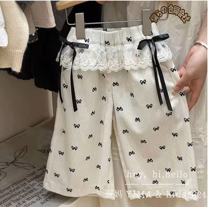 2025新品 子供服 ボトムス ワイドパンツ ズボン 韓国風ファッション 90cm-140cm