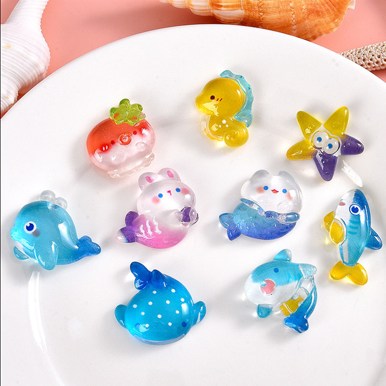 樹脂パーツ マーメイド アクセサリーパーツ ハンドメイド ねこ 夏 マリンモチーフ 動物 フィッシュ たこ