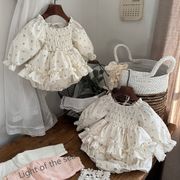 2025新作 韓国子供服 ベビー服  キッズ女の子長袖 連体服 2色  65cm-90cm
