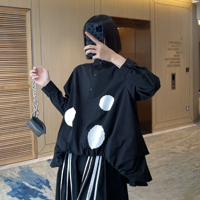 個性派 ゆったり不規則ブラウスシャツレディース通学通勤 オシャレ新作