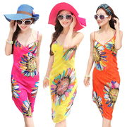 花柄リゾートパレオ ワンピース風パレオ フォン ワンピース 水着パレオ 大判パレオ 体型カバー 選べる９色