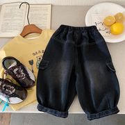 2025春秋子供服 カジュアル系 デニムパンツ ボトムス ジーンズ 男女兼用 キッズ服 ロングパンツ[80~130cm]