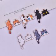 ハンドメイド diyパーツ diy素材 デコ素材 アクセサリーパーツ デコパーツ 猫 カン付き