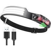 ヘッドライト USB LED デュアル ヘッドランプ 軽量小型 IPX4防水仕様 防災グッズ 夜間作業