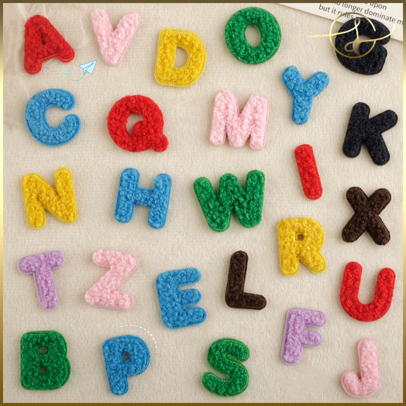【26種】英語 アルファベット カラフル 刺繍ワッペン アイロンワッペン アップリケ アイロン接着